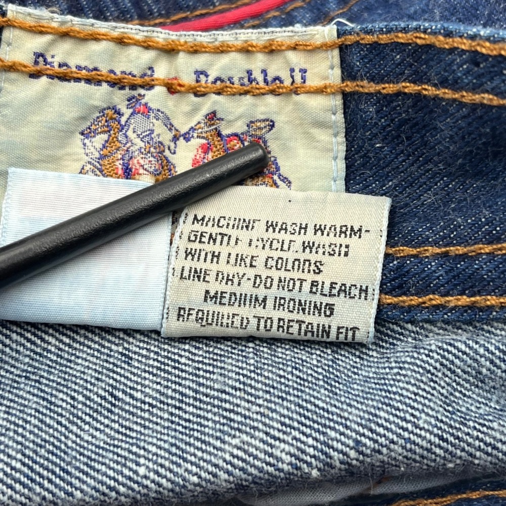 Vintage Diamond Double U Jeans Dark Wash Red Contrast Stitch Denim 30x31 - Picture 7 of 9